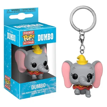 Funko POP Dumbo Keychain Pvc Veiksmų Skaičius, Surinkimo Modelis paketų prižiūrėtojų raktinę su Dėžutė, Maišelis Pakabukas Žaislai Vaikams Kalėdų Dovanos