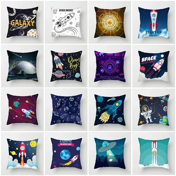 Fuwatacchi Erdvės, Visatos, Saulės Planeta Pagalvėlė Padengti Animacinių filmų Erdvėlaivis Pagalvių užvalkalus Namų Automobilių Sofa Dekoratyviniai pagalvių Užvalkalai 2020 m.