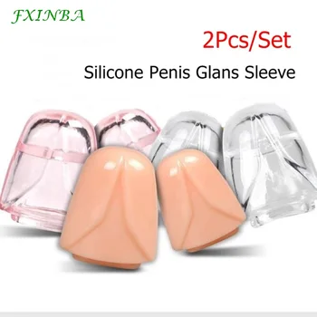FXINBA 2vnt/Komplektas Daugkartinio naudojimo Silikoninės Vyrų Varpos Rankovė Blizgesys Prezervatyvą Penio Mova Extender Penis Plėtros Suaugusiųjų Sekso Produkto Žaislai