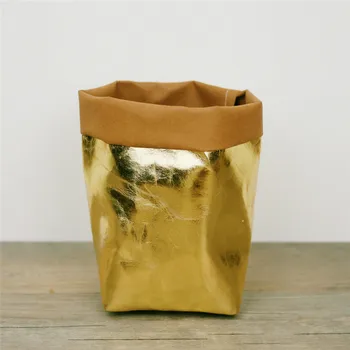 Galima skalbti Kraft Paper Bag Augalų, Gėlių Vazonai, Daugiafunkciniai Namų nusidėvėjimui atsparaus Saugojimo Krepšiai pakartotinio naudojimo ekologišką maišelį
