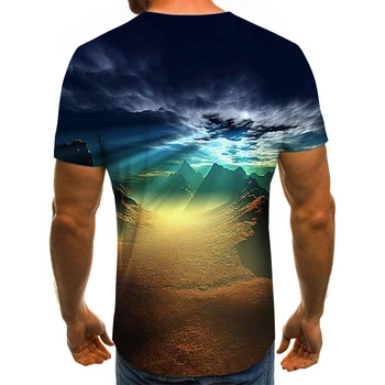 Gamtos tema, vyriški T-shirt vasaros atsitiktinis viršūnes 3D atspausdintas T-shirt vyriški O-kaklo marškinėliai žvejybos atsitiktinis marškinėliai plius dydis streetwear