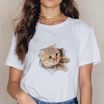 Gana mielas kačiukas, Grafinis spausdinti marškinėliai Moterims Vaikas Madinga Marškinėlius Išdidūs Ir Abejingi Maža Juoda Katė Nauja, T-shirt Moteris