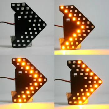 Geltona 33SMD Eilės LED Rodykles Automobilių Automatinis Šoninio Veidrodžio Posūkio Signalo Žibintai Naujas