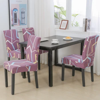 Geometrinis spausdinti Elastinga kėdžių dangose universalus dydis valgomasis kambarys, vestuvių sėdynės, kėdė slipcover housse de karieta kėdės apima