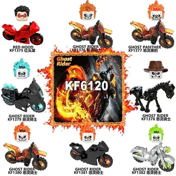 Ghost Rider Su Motociklu Blokai Plastiko Mokymosi Sumos Už Vaikų Žaislai KF6120