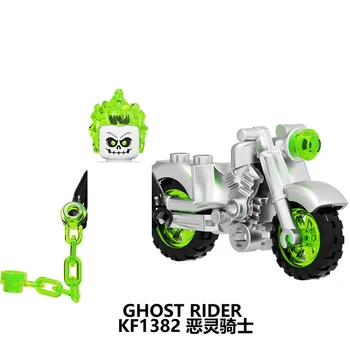 Ghost Rider Su Motociklu Blokai Plastiko Mokymosi Sumos Už Vaikų Žaislai KF6120