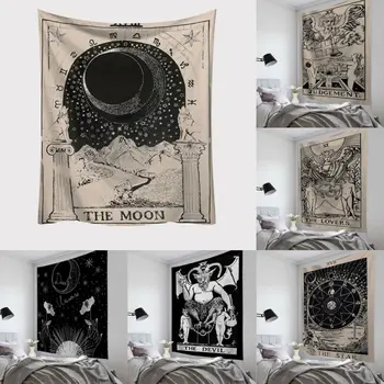 Gobelenas Sienos Kabo Poliesteris Taro Kortų Modelis Gobelenas Namų Dekoro Astrologija Būrimą Lovatiesė Paplūdimio Gobelenas