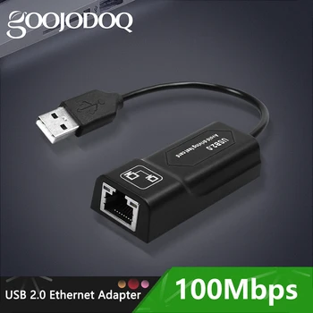 GOOJODOQ USB Ethernet Adapter USB 2.0 Tinklo Kortelę, RJ45 Lan, jei Win7/Win8/Win10 Nešiojamas Ethernet USB