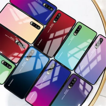 Gradientas Grūdintas Stiklas Atveju, Huawei P20 lite 30 Pro Mate 20 Y6 P Smart 2019 Padengti dėl Garbės 8X 9X 20 8A 10i 10 9 lite Atvejais