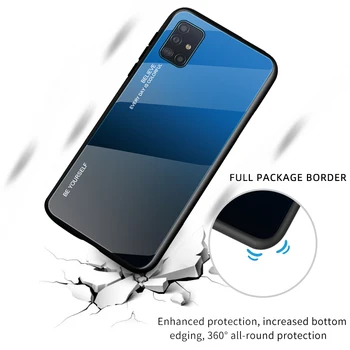 Gradientas Grūdintas Stiklas Case For Samsung Galaxy A51 A71 Atveju Dėl SM A515F A715F 51 F41 Galinį Telefono Dangtelį Samsung S20 FE Atveju