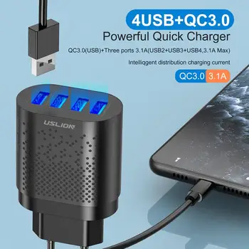 Greitai, Įkrovimo Adapteris 3.0 USB Įkroviklį, Įkroviklio Mobiliųjų Telefonų Priedai Planšetinio kompiuterio Kroviklio ES MUMS Plug Greitas Įkrovimas