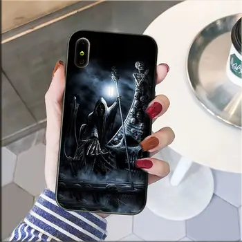 Grim reaper kaukolės skeletas Telefonų Priedai Atveju iphone 11 12 Pro XS MAX XS XR 8 7 6 Plius 5 5S SE 12mini