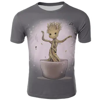 Groot Globėjai Galaxy Juokingas Anime Spausdinti Negabaritinių vyriški T-shirt Hip-Hop T-shirt O-kaklo Vasaros vyriški T-shirt Mados Loos