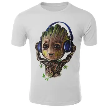 Groot Globėjai Galaxy Juokingas Anime Spausdinti Negabaritinių vyriški T-shirt Hip-Hop T-shirt O-kaklo Vasaros vyriški T-shirt Mados Loos