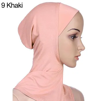 Grožio Musulmonišką Hidžabą Islamo Jersey Turbaną Moterų Black Ninja Underscarf Kepurės Momentinių Galvos Skara Pilnas draudimas Vidinės Dangos skrybėlės