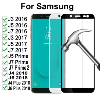 Grūdintas Stiklas Samsung Galaxy J6 J4 Plius 2018 J7 J5 Premjero j3 skyrius Pro 2016 2017 Screen Protector Apie 5 7 Grūdinto Stiklo 9H