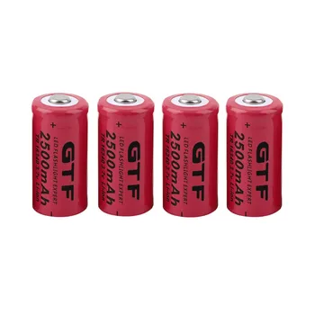 GTF), 3,7 V 2500mah 16340 Baterija li-ion Įkraunama Baterija, Žibintuvėlis įkraunamas Akumuliatorius, Nešiojamų LED powerbank cr123a