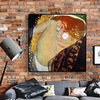 Gustav Klimt Danae Aliejaus Tapybai Reprodukcijai ant Drobės Meno Skandinavijos Plakatai ir Spausdina Cuadro Sienos Nuotrauka už Kambarį