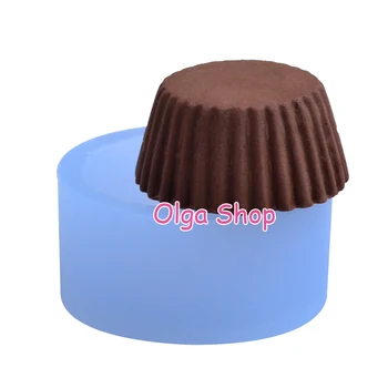 GYL158 3D Cupcake Pyragas Silikono Formos Keksiukų Apačioje Pelėsių Cupcake Bazę, Šokoladas, Slapukas Žvakė Muilo Derva, Polimeras Molio Pelėsis