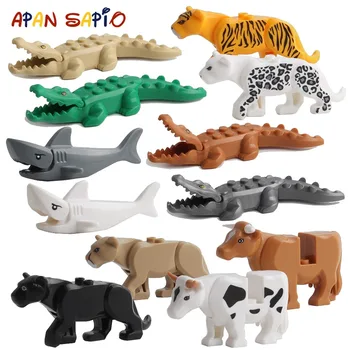Gyvūnų Blokai Modelis Krokodilas Leopard Švietimo Žaidimai Pav Plytų Žaislai Vaikams, Vaikai