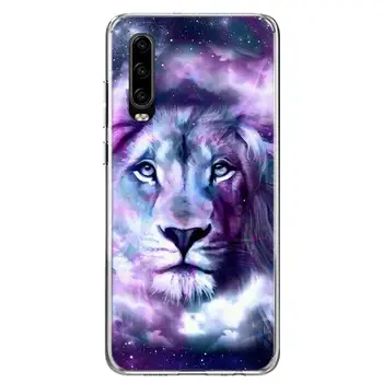 Gyvūnų liūtas Telefoną Atveju Huawei P40 30 P20 P10 Mate 10 20 30 Lite Pro P Smart Z Plius 2019 Padengti Shell Coque