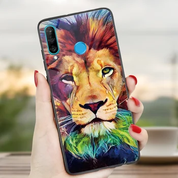 Gyvūnų Tigras, Vilkas Šviesus Atveju, Huawei 30 Lite P20 PRO P9 P10 P40 Lite E P Smart Z 2018 2019 2020 Plus Telefono Dangtelį Blizgus