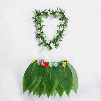 Havajų žolės sijonas Šalies supplie Šalis dekoro Modeliavimas lapų suaugusius vaikus, rodo kostiumas Paplūdimio Atostogų Šalis Suknelė Dekoras
