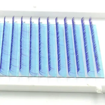 HBZGTLAD NAUJAS C/D curl 0.07/0,1 mm 8-15mm klaidingų blakstienas mėlyna+violetinė blakstienų atskiras spalvotas blakstienas Dirbtiniais blakstienų priauginimo įrankis