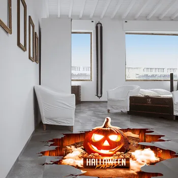 Helovinas 3D Lipdukai Peržiūrėti Baisu Moliūgų Formos Langas, Grindų Lipdukai Helovinas Apdailos Plakatas Nuimamas PVC Lipdukas Vaikams