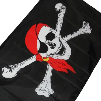 Helovinas Apdailos Kaukolė Jolly Roger Piratų Vėliavas Su Grommets Apdailos bandeira kaukolės kaulų, piratų vėliava 90*150 cm