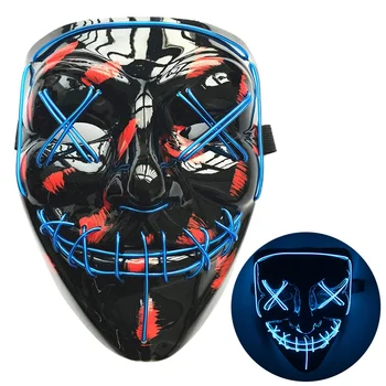 Helovinas Kaukės LED Maske Šviesos Šalis Kaukės Neon Maska Cosplay Tušas Siaubo Mascarillas Švyti Tamsoje Masque kaukės