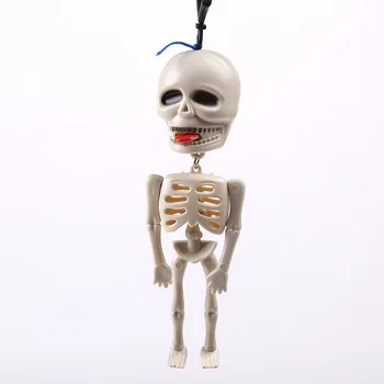 Helovinas Siaubo Glow-in-the-dark Skeletas Klaidingą Žaislas Plastiko Baisu liuminescencinės Mažas Skeleton Key Chain Traukti Vaiduoklis