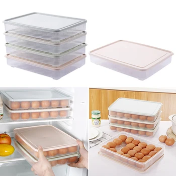 Higieniškai 24 Tinklų Kiaušinių Dėžutės Šaldytuvas Išsaugojimo Kiaušinių Laikymo Dėžutė Nešiojamų Plastikinių Kiaušinių Dėžutė Su Dangčiu Virtuvės Įrankiai