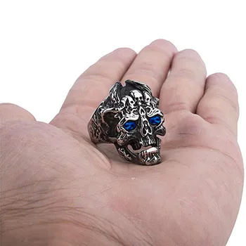 HNSP Punk kaukolės žiedas vyrams Gotikos žiedas vyrų didžiojo Piršto dydžio papuošalai dovanų didmeninės