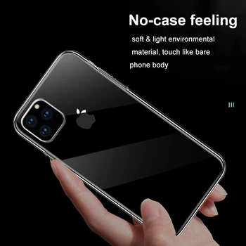 HOCO Originalus Aišku, Minkštos TPU Case for iPhone 11 11 Pro Skaidrų Apsauginį Dangtelį Ultra plonas Apsauga, skirta 