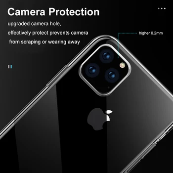 HOCO Originalus Aišku, Minkštos TPU Case for iPhone 11 11 Pro Skaidrų Apsauginį Dangtelį Ultra plonas Apsauga, skirta 