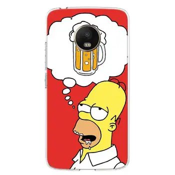Homer J. Simpson Telefoną Atveju Motorola Moto G7 G8 G6 G5S G5 E5 E6 E4 Plius Galios G4 Vieną Veiksmų X4 ES Dovanų Coque Dangtis