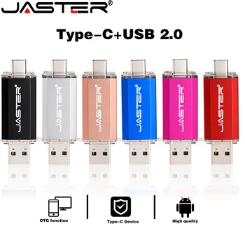 Hotsale JASTER OTG USB Flash Drive blue Usb 2.0 juodas Parkeris Diskas 128GB C Tipo Mikro raudona Usb atmintinė 16GB 32GB 64GB Pendrive