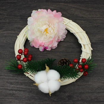 HUADODO 10cm/20cm Rotango Žiedas Dirbtinių gėlių Girlianda Džiovintų gėlių rėmo Namų Kalėdinė Dekoracija 