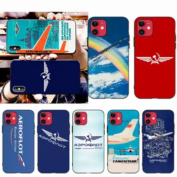 HUAGETOP Aeroflot Aviacijos Russe Pilote Custom Minkšti Telefono dėklas skirtas iPhone 11 pro XS MAX 8 7 6 6S Plus X 5S SE 2020 XR atveju