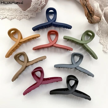 HUANZHI 2020 Korėja Elegantiškas Didelis Matinis Spalvotų Staigius Vonia, Plaukų Gaudyti Ryklių Įrašą Moterims, Plaukų Aksesuarai, Plaukų Stilius, Kad