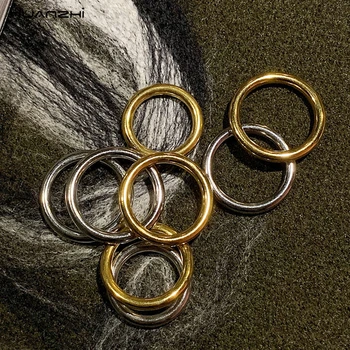 HUANZHI Naujas 2019 Titano Plieno Tricolor Sklandžiai Vestuvių Porų Piršto Žiedą ir Moterų, Mergaičių, Aksesuarai Dovanos Paprasta Papuošalai