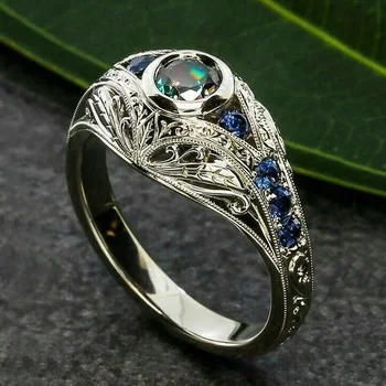 Huitan Etninės Moterims Vestuvinis Žiedas Specialios palūkanų Išgalvotas Tuščiaviduriai Modelio, Spalvinga Meistras Akmens Bauda Metu Lady Karšto Papuošalai