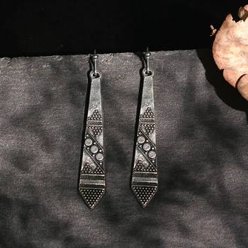 Ilgai Tabaluoti auskarai Metalo Žalia Senovinių Tautinių liaudies-custom spalva Bronzos Boho Etninis Geometrinis Auskarai Moterims Ausies Jewelr