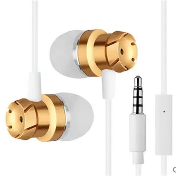 In-ear telefono ausines, ausines 3,5 mm Mikrofono Vakarienę Bass Metalo Ausinių 3 spalvų mobilusis telefonas/KOMPIUTERIS/nešiojamieji kompiuteriai/PAD