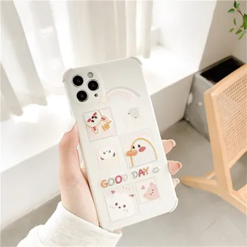 Ins Siuvinėjimo Panda Antis Vaivorykštė Telefono dėklas skirtas iPhone 12 11pro 7 8plus X Xr Xs Max SE2020 Šoko Įrodymas Telefono Galinį Dangtelį