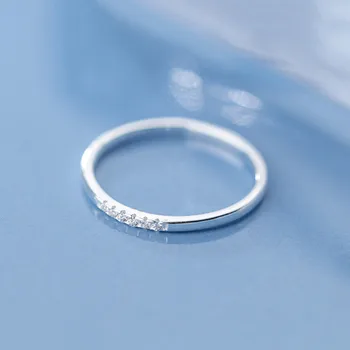 INZATT Nekilnojamojo 925 Sterlingas Sidabro Cirkonis Geometrinis Apvalus Žiedas Mados Moterų Fine Jewelry Minimalistinio Mielas Priedai 2020 Dovana