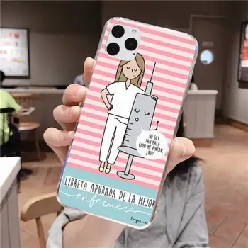 Ispanija Animacinių filmų Medicinos Gydytojas, Slaugytoja mados Telefono dėklas skirtas iPhone 11 pro XS MAX 8 7 6 6S Plus X 5S SE 2020 XR dangtis