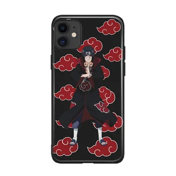 Itachi Uchiha Akatsuki Naruto Anime Stiklo Minkštas Silikoninis Telefono dėklas Apima, 