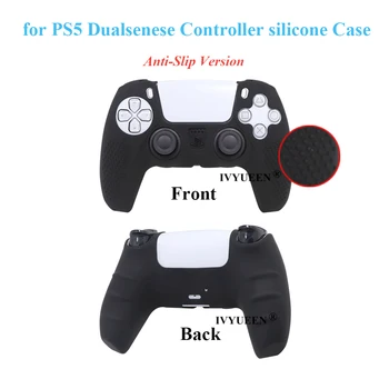 IVYUEEN Minkšto Silikono Gelio Guma Padengti PlayStation 5 PS5 DualSense Valdiklio Apsauga Odos ThumbStick Spaustuvai, Kepurės